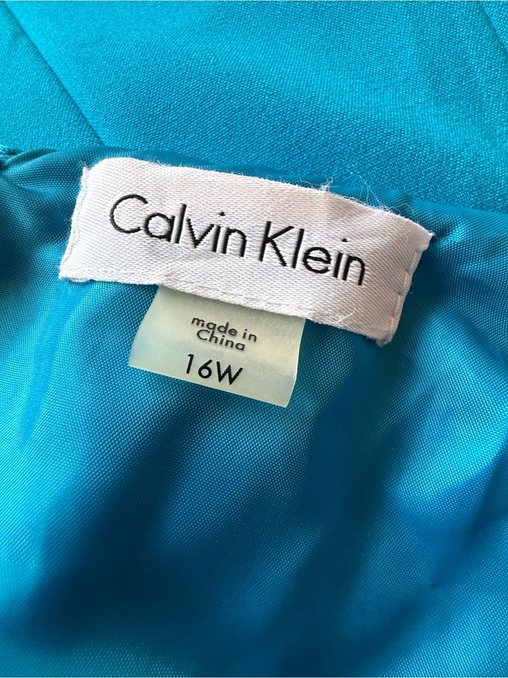 Calvin Klein Turquoise Blue Fit & Flare Dress Sleeveless Size 16W - Picture 6 of 9